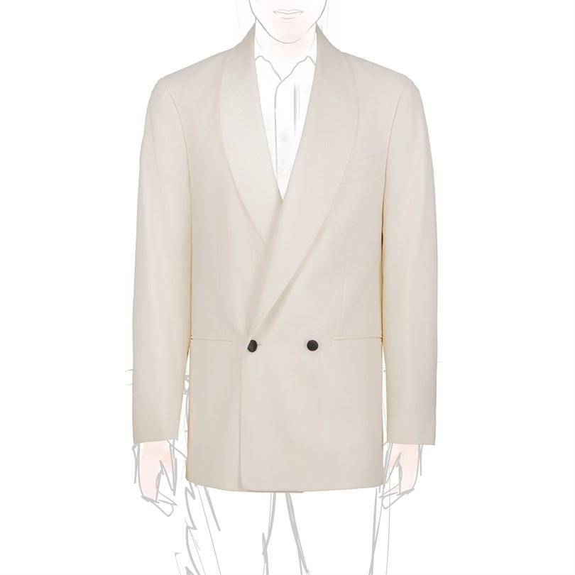 Double-breasted white flannel evening jacket "SW1"