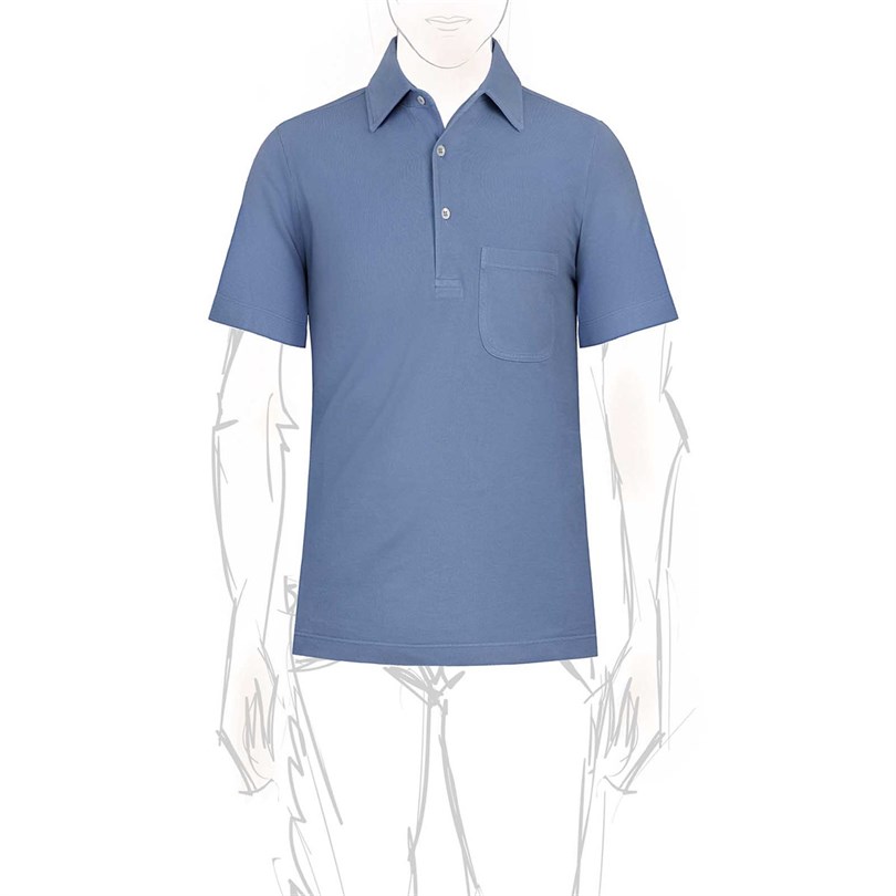 Light blue short sleeves piquet polo