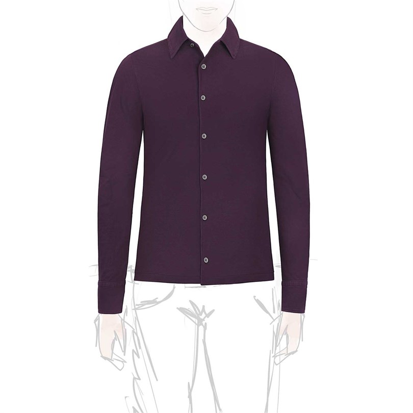 Wine piquet cotton shirt