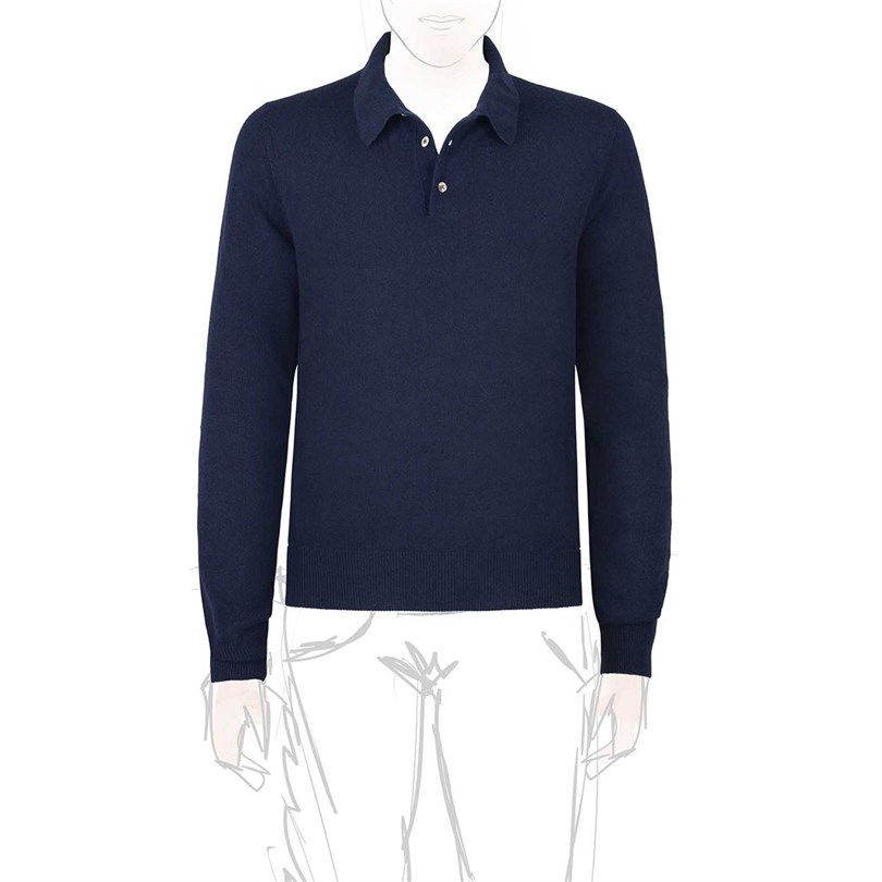 Blue cashmere polo