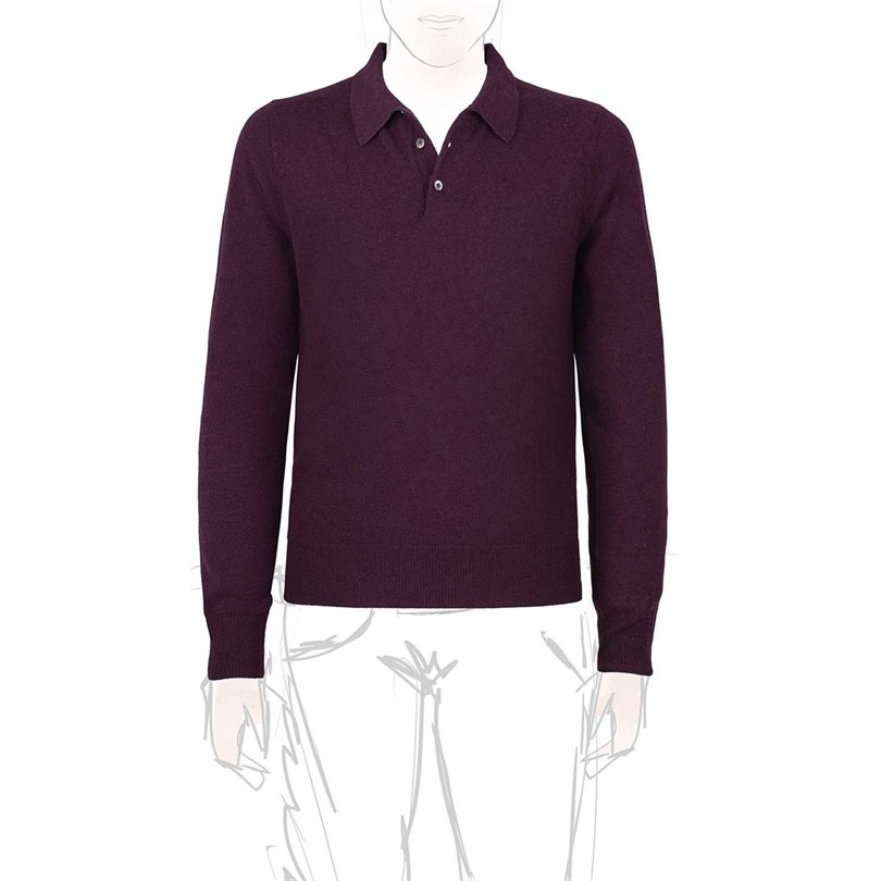 Wine cashmere polo