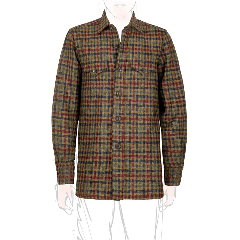 Vintage Archive wool overshirt in green check
