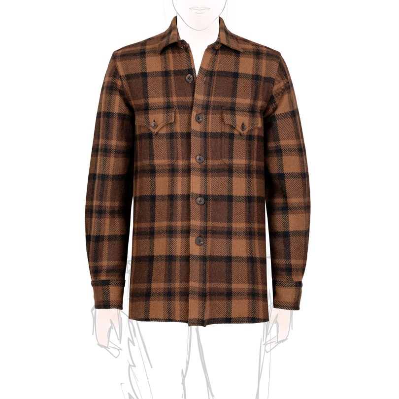 Vintage Archive cashmere overshirt in brown check