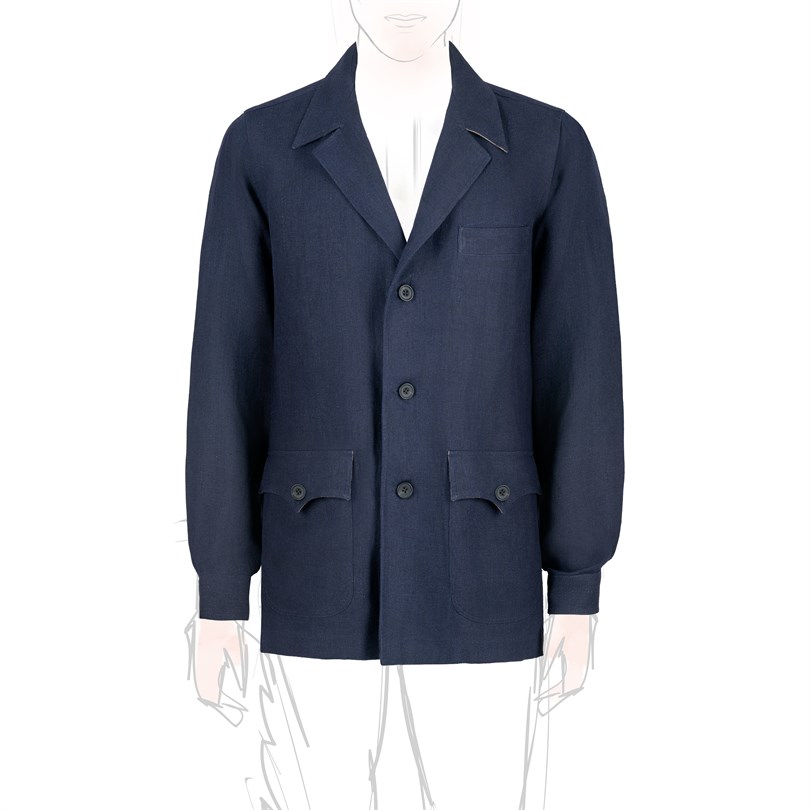 Giacca Capri in lino blu