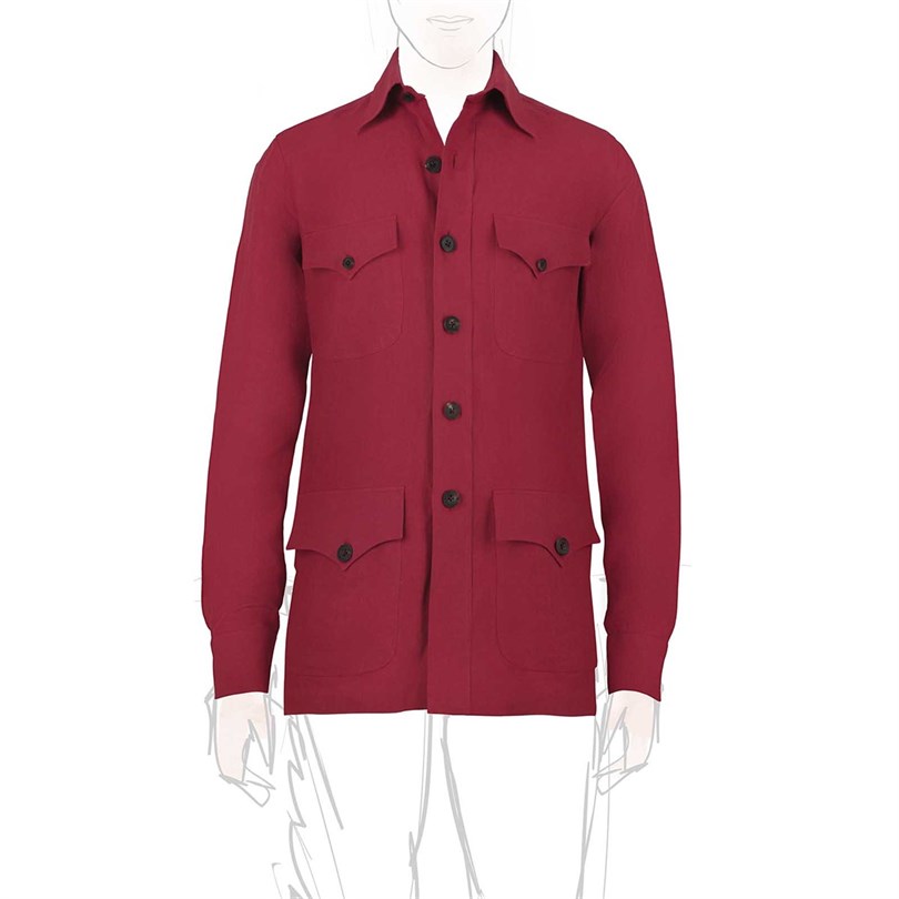 Red linen safari jacket