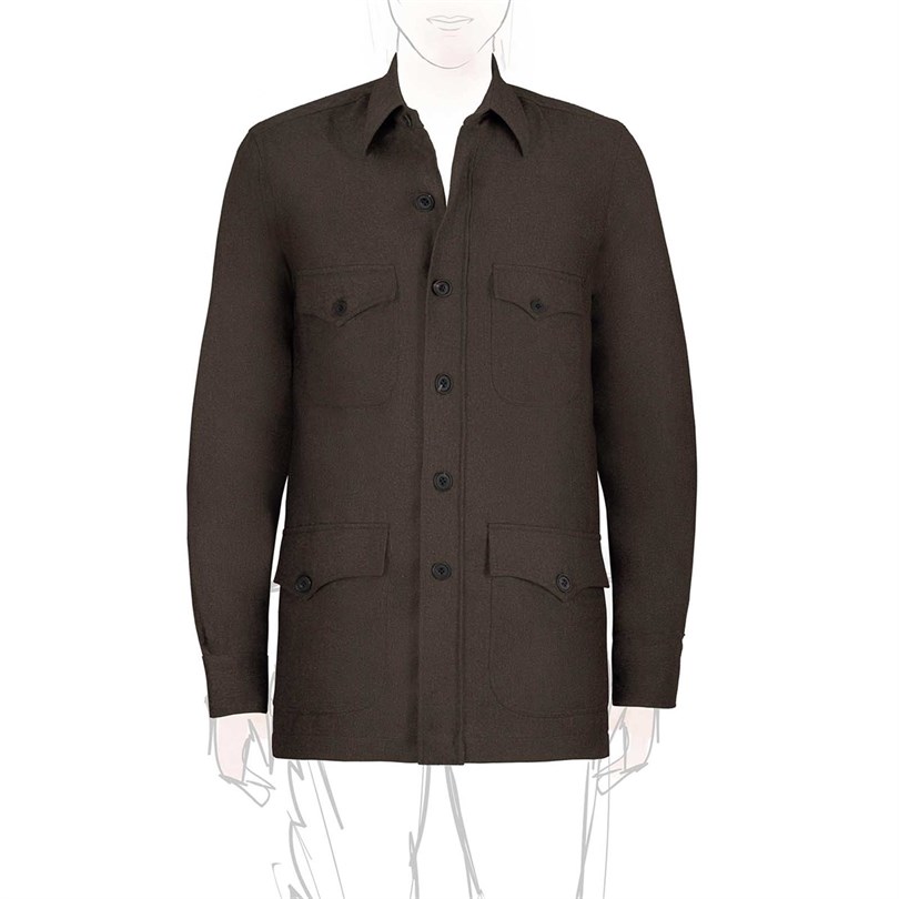 Brown wool safari jacket