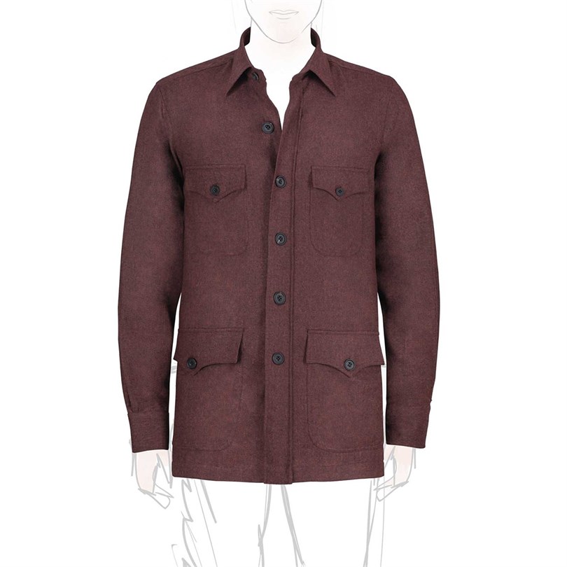 Bordeaux wool safari jacket
