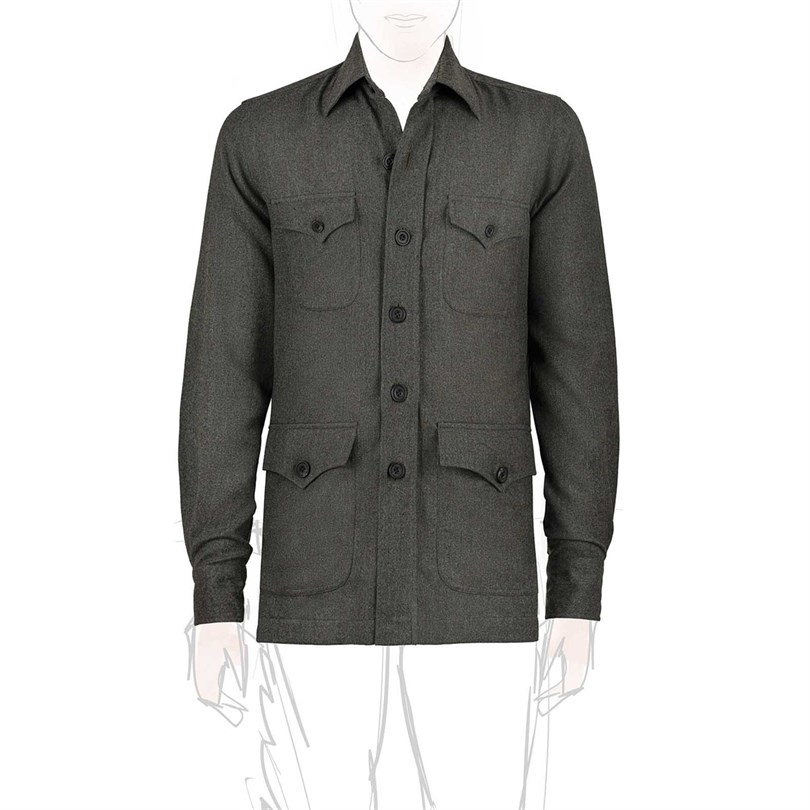 Green wool safari jacket