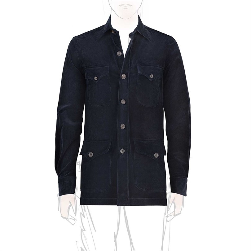 Sahariana in velluto blu