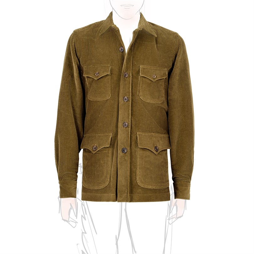 Olive green corduroy safari jacket