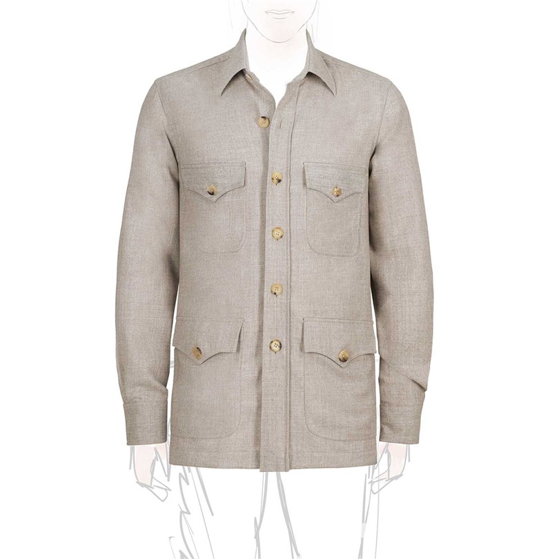 Beige wool safari jacket