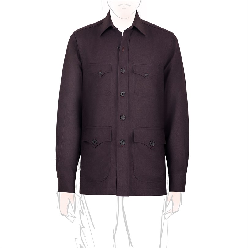Bordeaux cashmere safari jacket