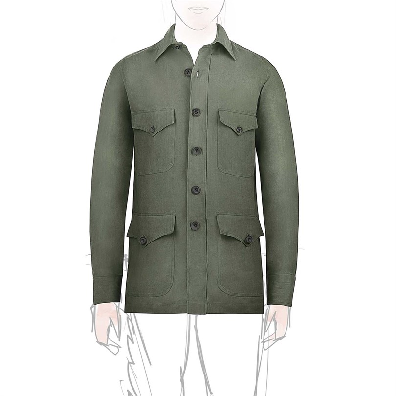 Green linen safari jacket