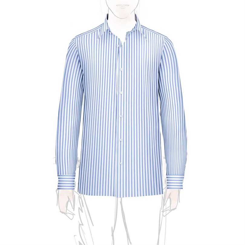 Light blue striped cotton