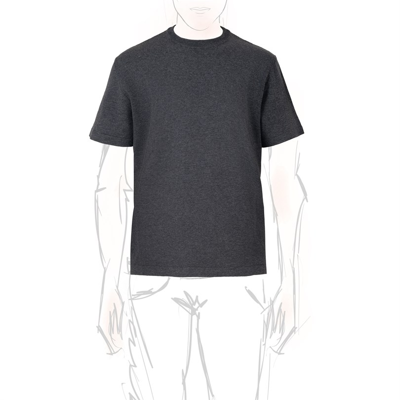 T-shirt manica corta in maglia grigia