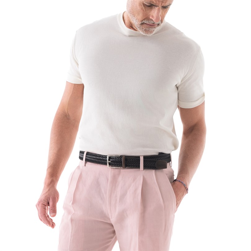 White short-sleeve knitted t-shirt