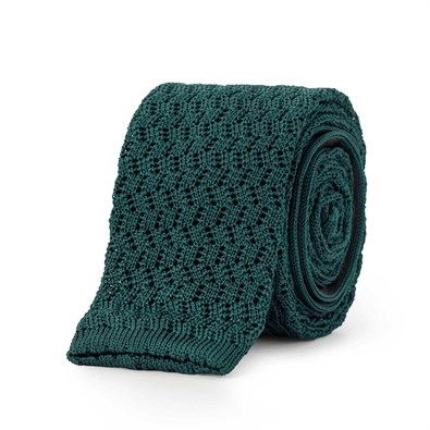 Peacock knit tie