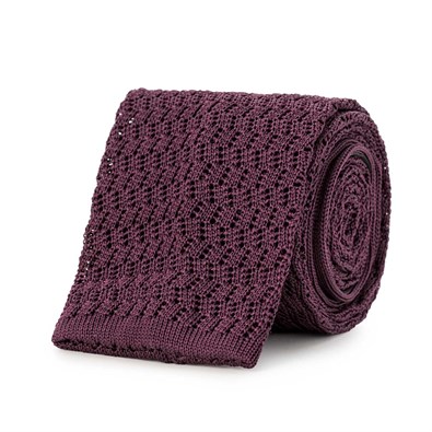 Hollyhock pink knitted tie