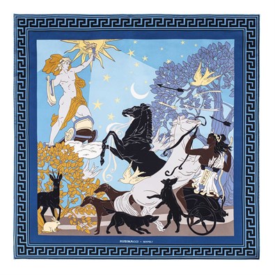 Artemis and Apollo scarf indigo