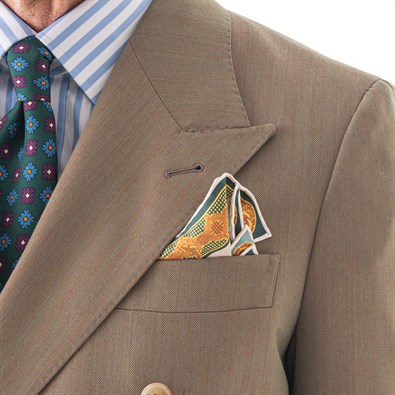 Green samurai pocket square