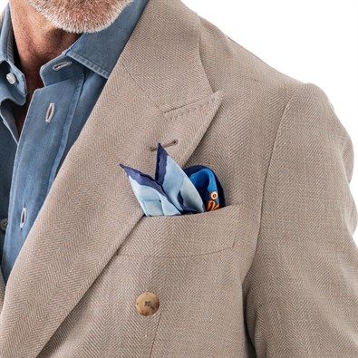 Blue mendoza pocket square