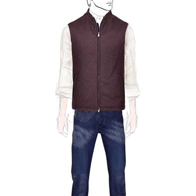 Bordeaux vest in wool and cashmere
