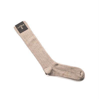 Beige wide-ribbed socks