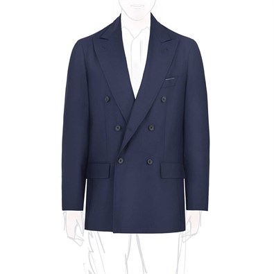 Hopsack wool blue jacket