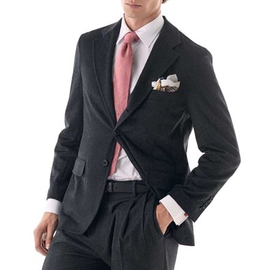 Giacca un petto in cashmere antracite