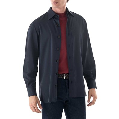 Blue silk overshirt