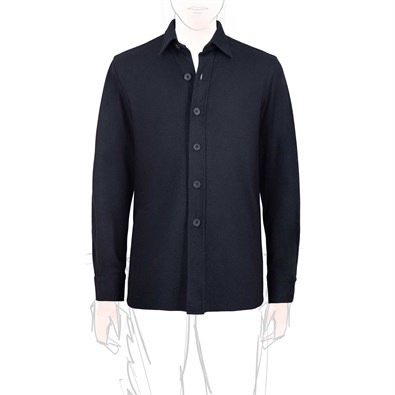 Midnight blue cashmere overshirt