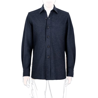Blue cashmere overshirt