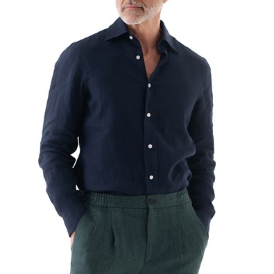 Blue linen shirt