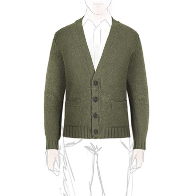Olive green cashmere cardigan
