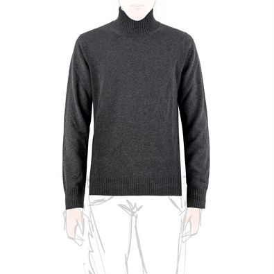 Dark gray cashmere turtleneck sweater