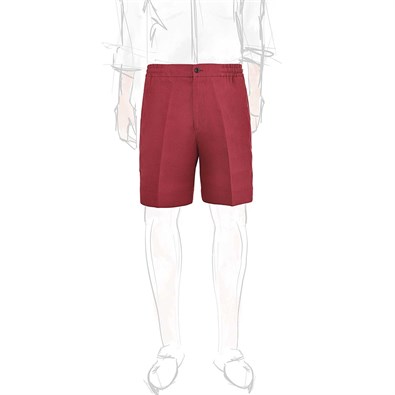 Red linen leisure shorts