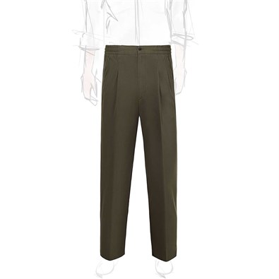 Military green cotton leisure pants