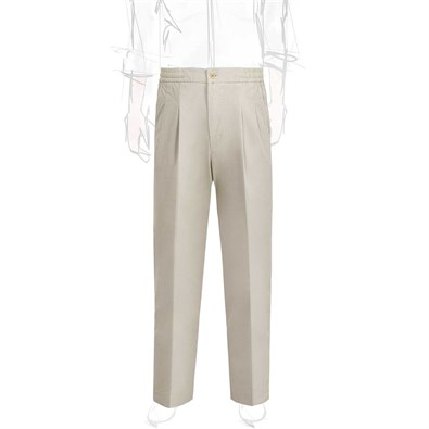 Beige cotton leisure pants