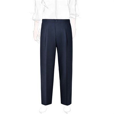 Pantalone leisure in lana hopsack blu