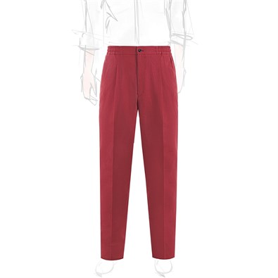 Red linen leisure pants