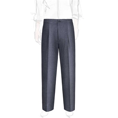 Blue wool and silk leisure pants