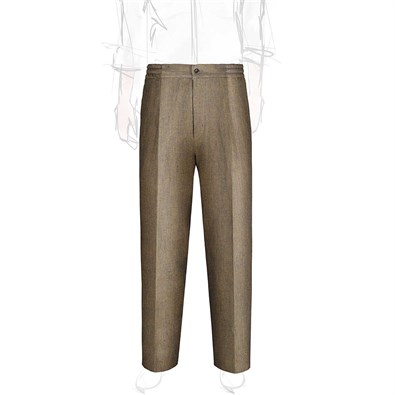 Ocher herringbone linen leisure pants