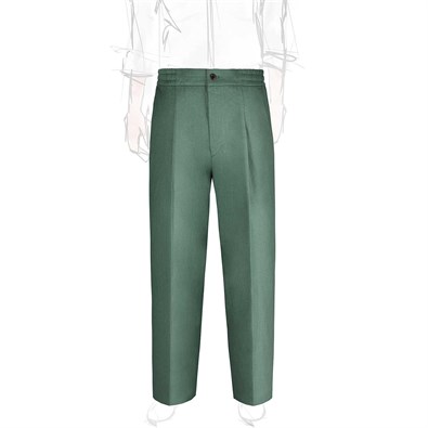 Green linen leisure pants
