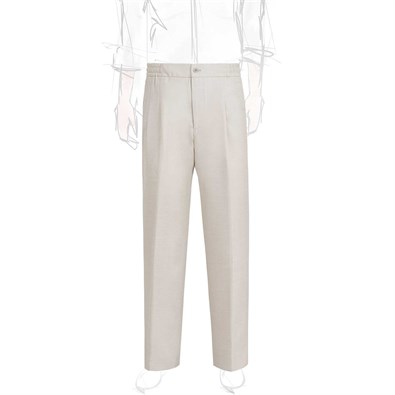 Ice herringbone wool and silk leisure pants