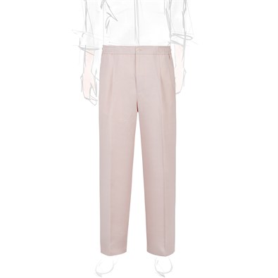 Pantalone leisure in misto lino rosa