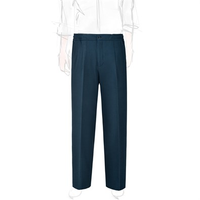 Pantalone leisure in seersucker a righe blu e verde 