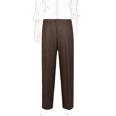 Leisure Trousers in black and brown herringbone wool
