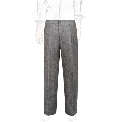 Leisure Trousers in black and gray herringbone wool