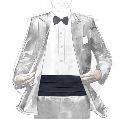 Fascia smoking raso blu