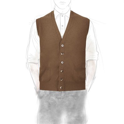 Hazelnut cashmere vest